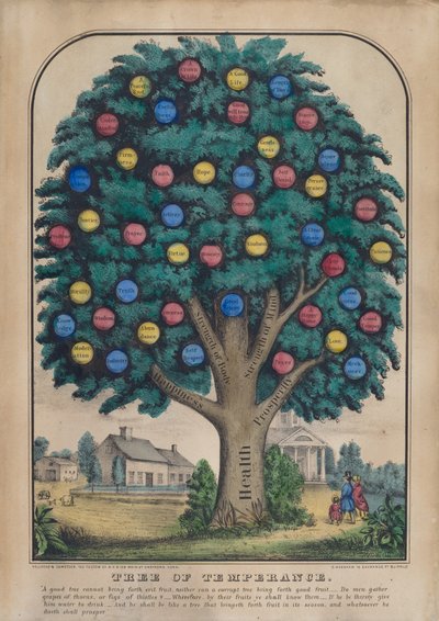 Árbol de la templanza de American 19th Century