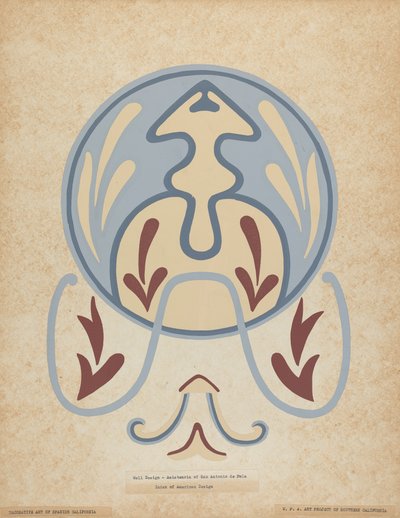 Diseño de pared de la Asistencia de San Antonio de Pala del portafolio de "Arte decorativo de la California española" de American 20th Century