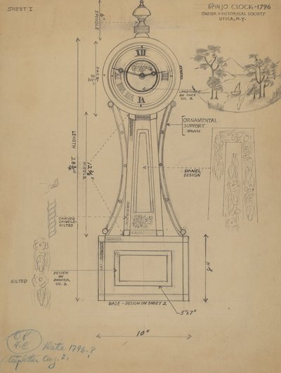 Reloj de banjo de American 20th Century