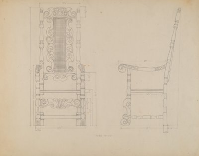 Dibujo de una Silla de American 20th Century
