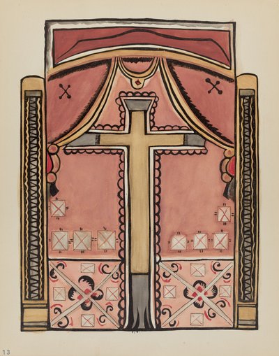 Placa 13: Diseños con cruz, Chimayo: Del portafolio "Diseños coloniales españoles de Nuevo México" de American 20th Century