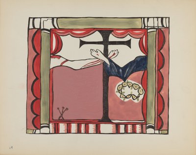 Plato 14: Retablo principal, Chimayo: De la cartera "Diseños coloniales españoles de Nuevo México" de American 20th Century