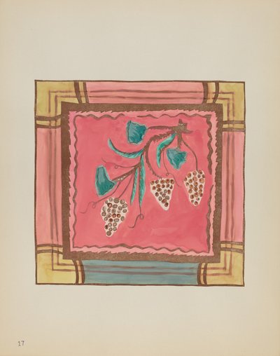 Plato 17: Uvas, Panel del Altar: De la Cartera "Diseños Coloniales Españoles de Nuevo México" de American 20th Century