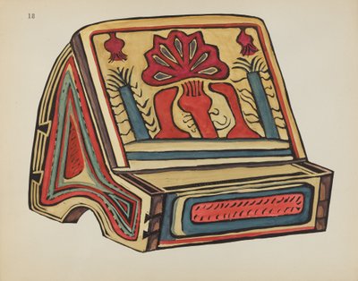 Placa 18: Atril de lectura, Llano: Del portafolio "Diseños coloniales españoles de Nuevo México" de American 20th Century