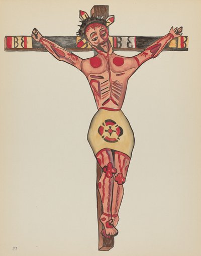 Cristo Crucificado: De la Cartera "Diseños Coloniales Españoles de Nuevo México" de American 20th Century