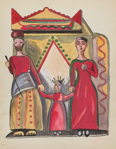Placa 28: La Sagrada Familia: Del portafolio "Diseños coloniales españoles de Nuevo México" de American 20th Century