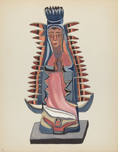 Placa 31: Nuestra Señora de Guadalupe: De la cartera "Diseños coloniales españoles de Nuevo México" de American 20th Century