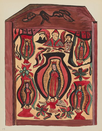 Placa 32: Nuestra Señora de Guadalupe: De la cartera "Diseños coloniales españoles de Nuevo México" de American 20th Century