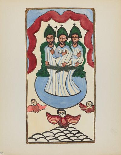 Placa 33: La Santísima Trinidad: De la Cartera "Diseños Coloniales Españoles de Nuevo México" de American 20th Century