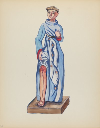 Placa 36: San Roque: Del portafolio "Diseños coloniales españoles de Nuevo México" de American 20th Century