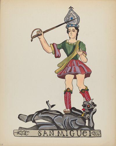 Placa 38: San Miguel: Del portafolio "Diseños coloniales españoles de Nuevo México" de American 20th Century