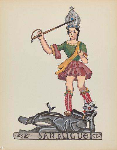 Plato 38: San Miguel: De la cartera "Diseños coloniales españoles de Nuevo México" de American 20th Century