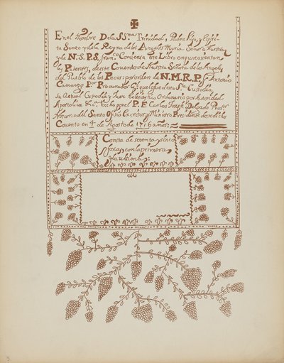 Placa 3: Libro de Visitaciones de Pecos: Del Portafolio "Diseños coloniales españoles de Nuevo México" de American 20th Century