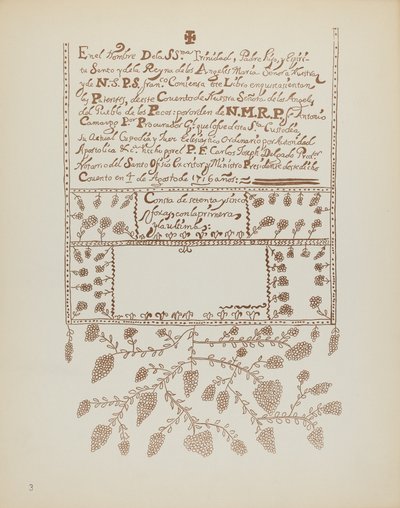Placa 3: Libro de Visitaciones de Pecos: Del Portafolio "Diseños Coloniales Españoles de Nuevo México" de American 20th Century