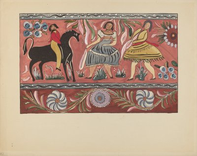 Placa 42: Diseño de Cofre Pintado: De la Cartera "Diseños Coloniales Españoles de Nuevo México" de American 20th Century