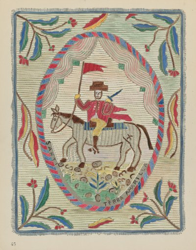 Placa 45: Colcha bordada (San Jaime): Del portafolio "Diseños coloniales españoles de Nuevo México" de American 20th Century