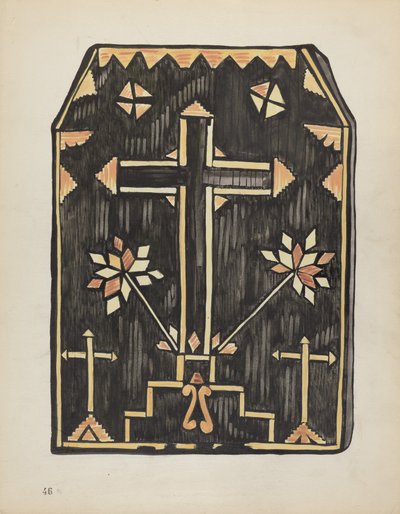 Placa 46: Diseño de aplique de paja: De la cartera "Diseños coloniales españoles de Nuevo México" de American 20th Century