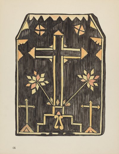 Placa 46: Diseño de aplicación de paja: Del portafolio "Diseños coloniales españoles de Nuevo México" de American 20th Century