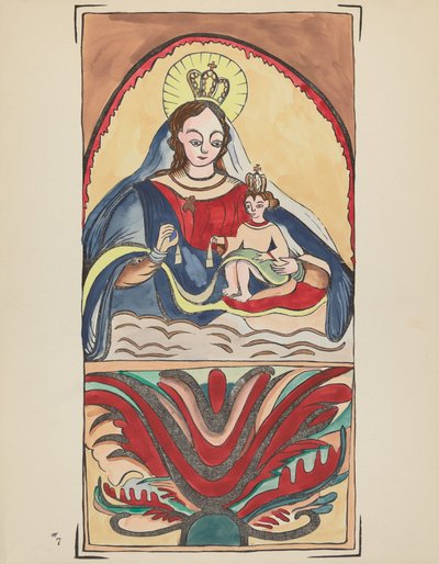 Placa 7: Nuestra Señora del Monte Carmelo: Del Portafolio "Diseños Coloniales Españoles de Nuevo México" de American 20th Century