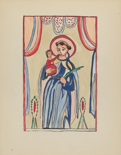 Placa 8: San Antonio de Padua: Del portafolio "Diseños coloniales españoles de Nuevo México" de American 20th Century