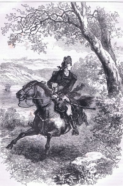 Escape de Benedict Arnold, ilustración de la Historia de los Estados Unidos de Cassell publicada por Cassell, Petter & Galpin, c.1900 de American English school