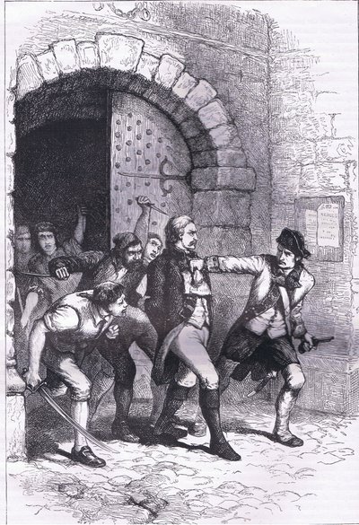 Huddy llevado de la prisión para ser ahorcado, ilustración de la Historia de los Estados Unidos de Cassell publicada por Cassell, Petter & Galpin, c.1900 (litografía) de American English school