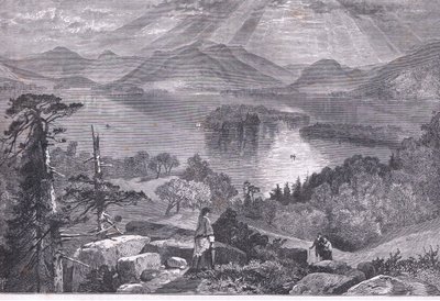 Long Island, Lago George, ilustración de la Historia de los Estados Unidos de Cassell publicada por Cassell, Petter & Galpin, c.1900 (litografía) de American English school