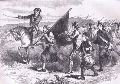 La multitud en Springfield con la bandera negra, ilustración de la Historia de los Estados Unidos de Cassell, publicada por Cassell, Petter & Galpin, c.1900 de American English school