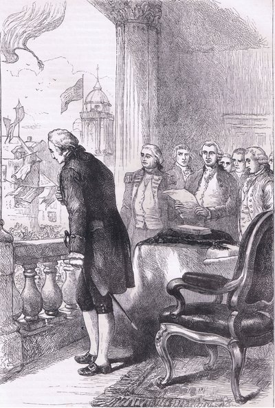 La instalación de Washington, ilustración de la Historia de los Estados Unidos de Cassell publicada por Cassell, Petter & Galpin, c.1900 (litografía) de American English school