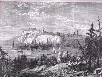 Vista de Quebec, ilustración de la Historia de los Estados Unidos de Cassell publicada por Cassell, Petter & Galpin, c.1900 de American English school