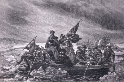 Washington cruzando el Delaware, ilustración de la Historia de los Estados Unidos de Cassell publicada por Cassell, Petter & Galpin, c.1900 (litografía) de American English school