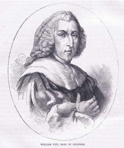 William Pitt, Conde de Chatham, ilustración de Cassells History of the United States publicada por Cassell, Petter & Galpin, c.1900 (litografía). de American English school