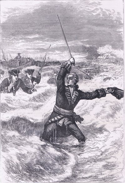 Desembarco de Wolfe en Louisburg, ilustración de la Historia de los Estados Unidos de Cassell publicada por Cassell, Petter & Galpin, c.1900 de American English school