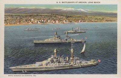 California: Buques de guerra estadounidenses anclados, Long Beach (foto) de American Photographer (after)
