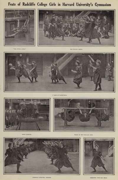 Hazañas de las chicas del Radcliffe College en el gimnasio de la Universidad de Harvard de American Photographer (after)