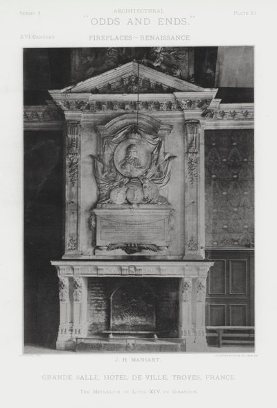 Chimenea: Gran Sala, Ayuntamiento, Troyes, Francia de American Photographer (after)
