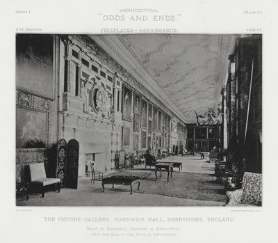 Chimenea: La Galería de Imágenes, Hardwick Hall, Derbyshire, Inglaterra de American Photographer (after)