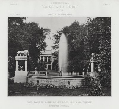 Fuente en el Parque del Schloss Klein-Glienicke, Potsdam, Prusia de American Photographer (after)