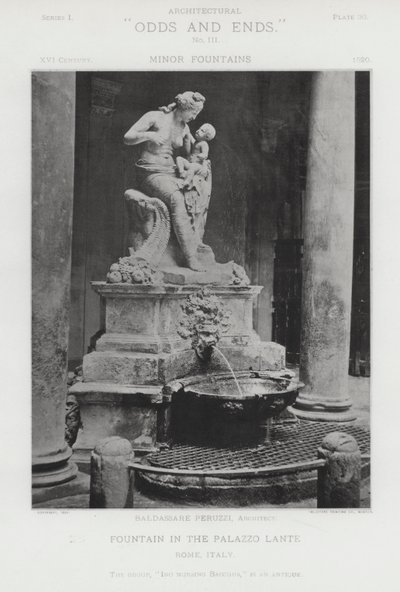 Fuente en el Palazzo Lante, Roma, Italia de American Photographer (after)