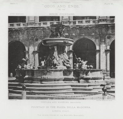 Fuente en la Piazza Della Madonna, Loreto, Italia de American Photographer (after)
