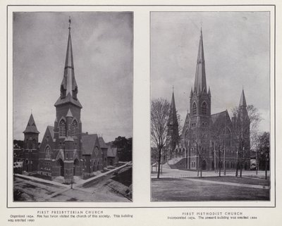 Jamestown, NY: Primera Iglesia Presbiteriana; Primera Iglesia Metodista de American Photographer (after)