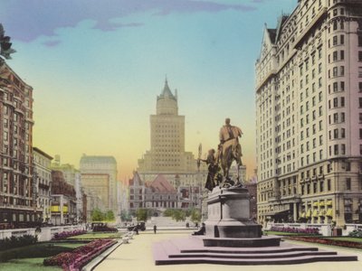 Nueva York: Quinta Avenida y la Plaza; Edificio Heckscher; Estatua del General Sherman; Hotel Plaza de American Photographer (after)
