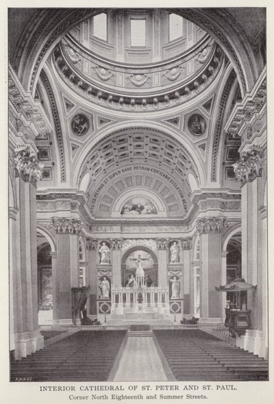 Filadelfia: Interior de la Catedral de San Pedro y San Pablo, esquina de las calles North Eighteenth y Summer de American Photographer (after)