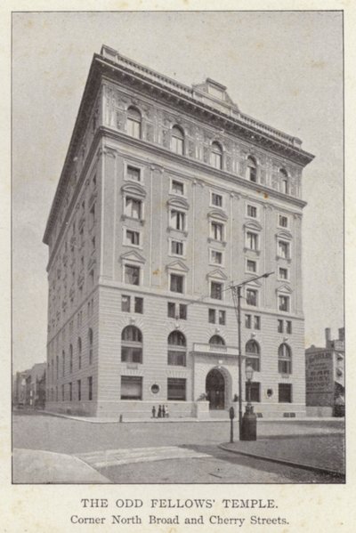 Filadelfia: El Templo de los Odd Fellows, Esquina de las Calles North Broad y Cherry de American Photographer (after)