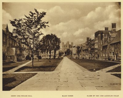Universidad de Princeton: Henry y Foulke Hall; Blair Tower; Clase de 1901 y Laughlin Halls de American Photographer (after)