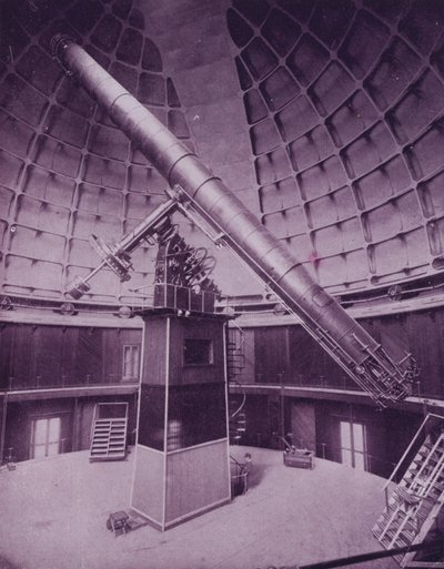 El gran telescopio, en el Observatorio Lick (foto en b/n) de American Photographer (after)