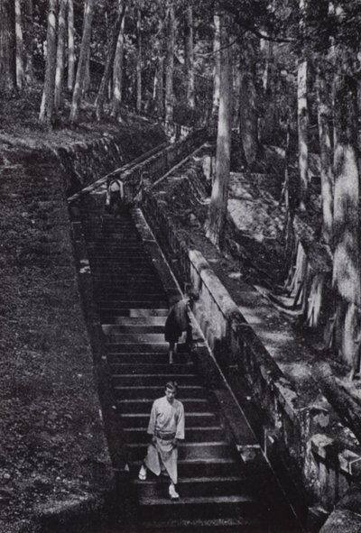 Las escaleras que conducen a la tumba del Shogun Ieyasu (foto en b/n) de American Photographer (after)