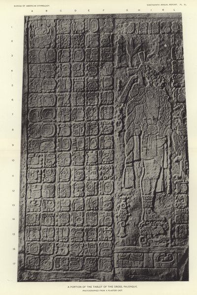 Una parte de la tableta de la cruz, Palenque de American Photographer