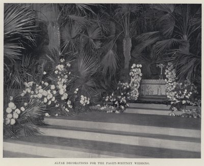 Decoraciones del altar para la boda Paget-Whitney de American Photographer