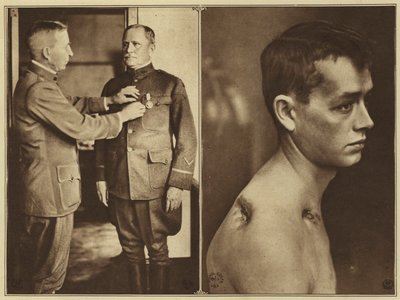 Estados Unidos en la Primera Guerra Mundial: Era especialmente apropiado que el Mayor General C.H. Martin comandara la 90ª División en el Ejército de Ocupación, ya que había entrenado a sus espléndidos oficiales de reserva en Leon Springs, Soldado Absalom  de American Photographer